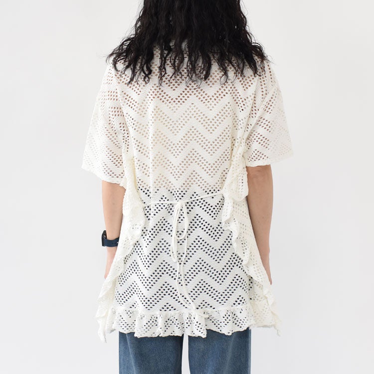 PATTERN MESH COTTON JERSEY RUFFLED TEE ラッフルTシャツ