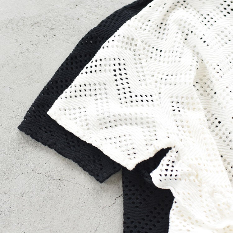 PATTERN MESH COTTON JERSEY RUFFLED TEE ラッフルTシャツ