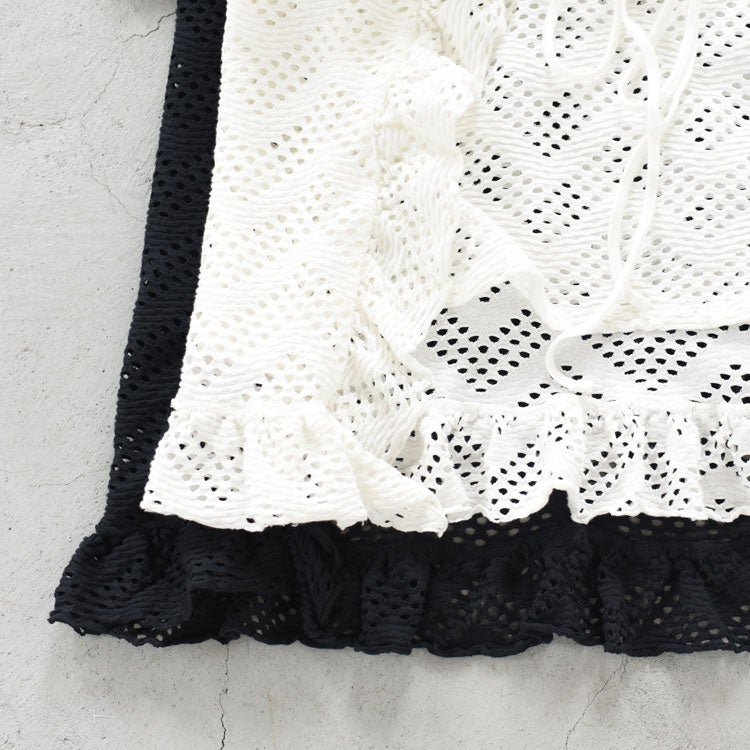 PATTERN MESH COTTON JERSEY RUFFLED TEE ラッフルTシャツ