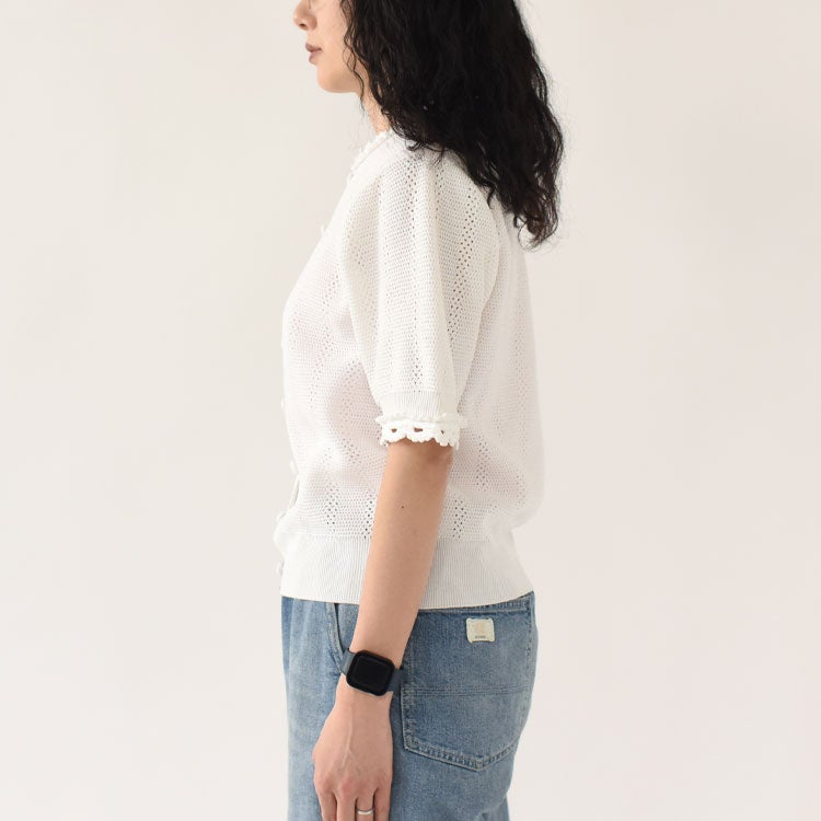 MESH LACE KNIT CARDIGAN メッシュレースニットカーディガン/26SMSNI07
