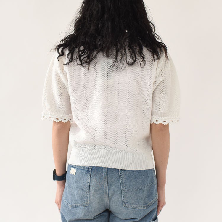 MESH LACE KNIT CARDIGAN メッシュレースニットカーディガン