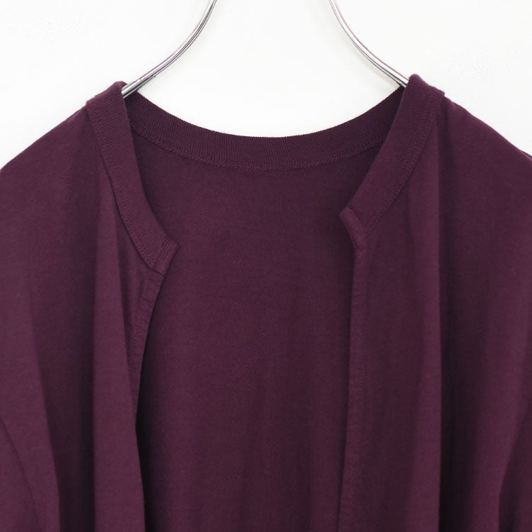 COTTON OPEN-END YARN GARMENT DYEING WRAPPED-FRONT C/D ラップフロントカーディガン