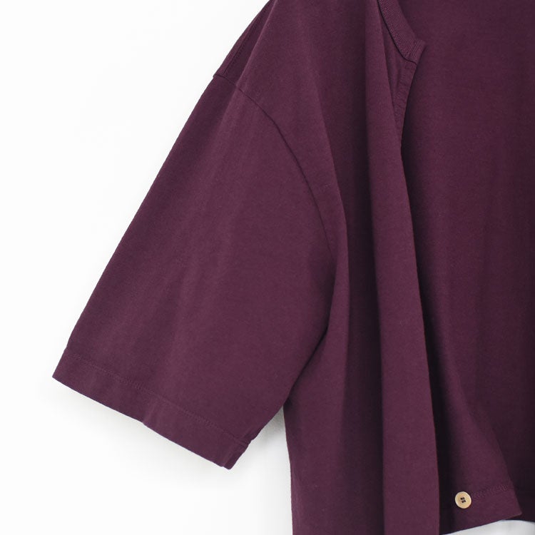 COTTON OPEN-END YARN GARMENT DYEING WRAPPED-FRONT C/D ラップフロントカーディガン