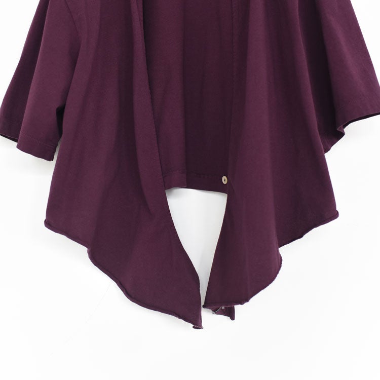 COTTON OPEN-END YARN GARMENT DYEING WRAPPED-FRONT C/D ラップフロントカーディガン