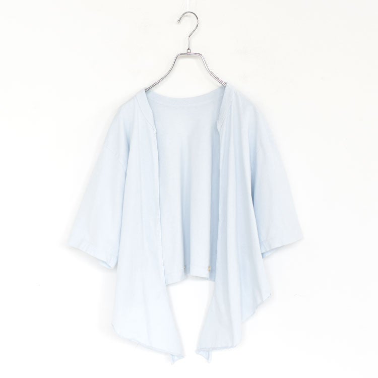 COTTON OPEN-END YARN GARMENT DYEING WRAPPED-FRONT C/D ラップフロントカーディガン