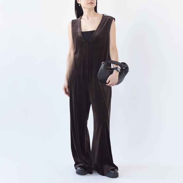 Velour Vneck Combinaison　ベロアVネックコンビネゾン