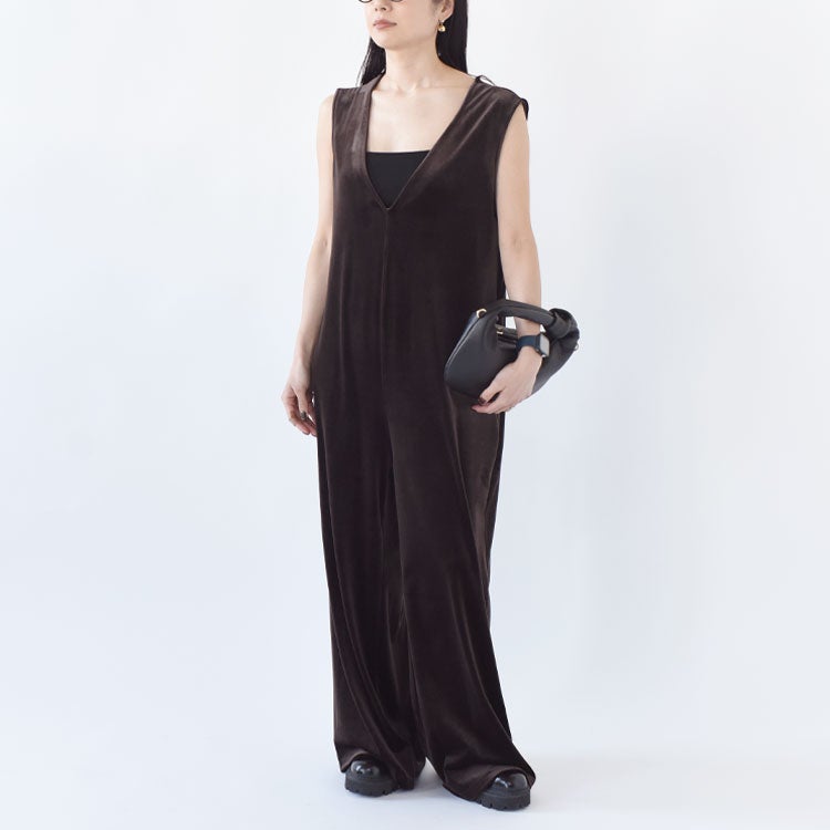 Velour Vneck Combinaison　ベロアVネックコンビネゾン