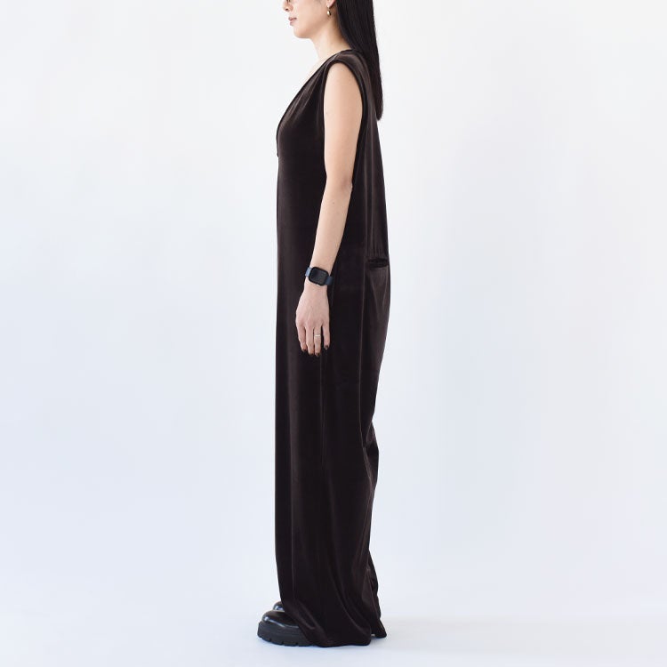 SALE 20％OFF】Velour Vneck Combinaison ベロアVネックコンビネゾン