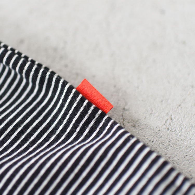 ナローボーダー　サイドスリット　クルーネック長袖Tシャツ