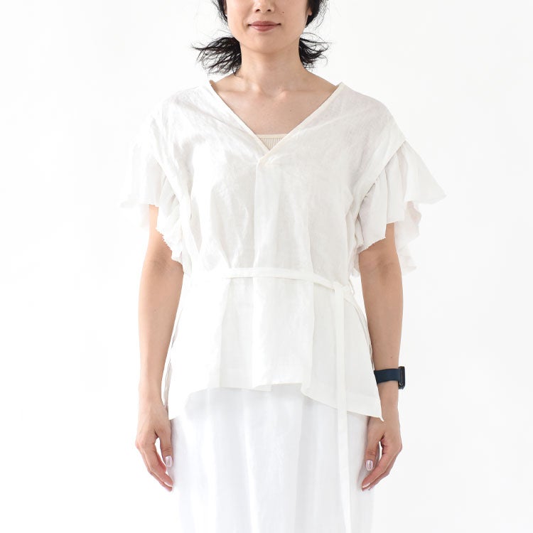 FRILL SLEEVE VEST BLOUSE フリルスリーブベストブラウス