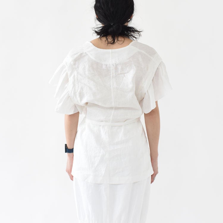 FRILL SLEEVE VEST BLOUSE フリルスリーブベストブラウス