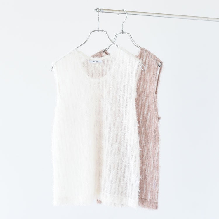 FEATHER TULLE NO SLEEVE BLOUSE フェザーチュールノースリーブブラウス