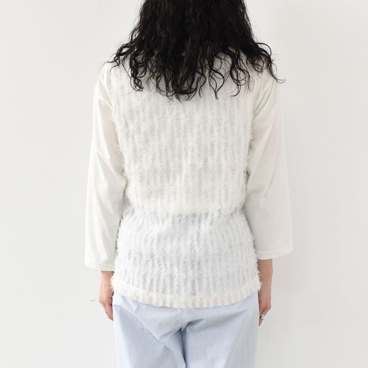 FEATHER TULLE NO SLEEVE BLOUSE フェザーチュールノースリーブブラウス