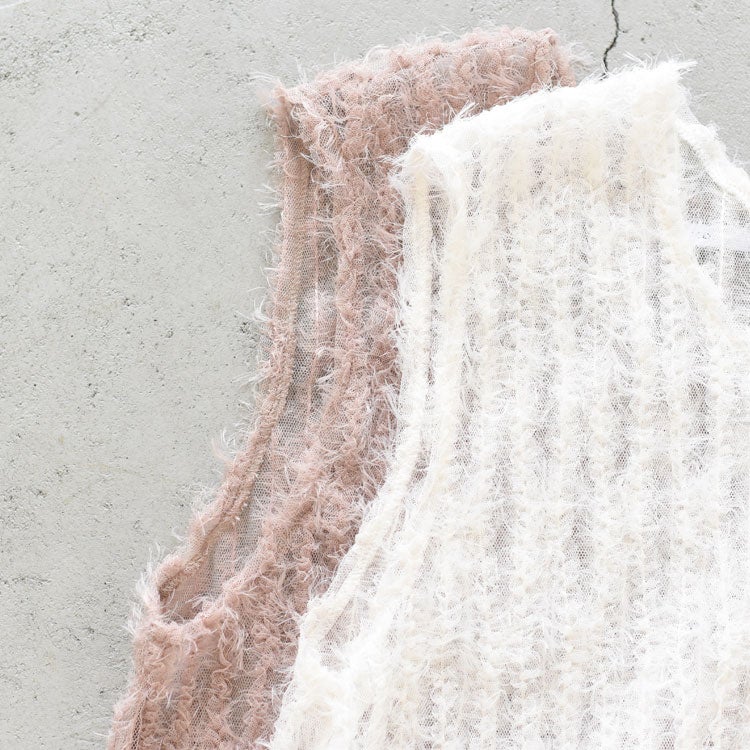 FEATHER TULLE NO SLEEVE BLOUSE フェザーチュールノースリーブブラウス