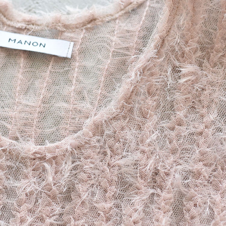 FEATHER TULLE NO SLEEVE BLOUSE フェザーチュールノースリーブブラウス