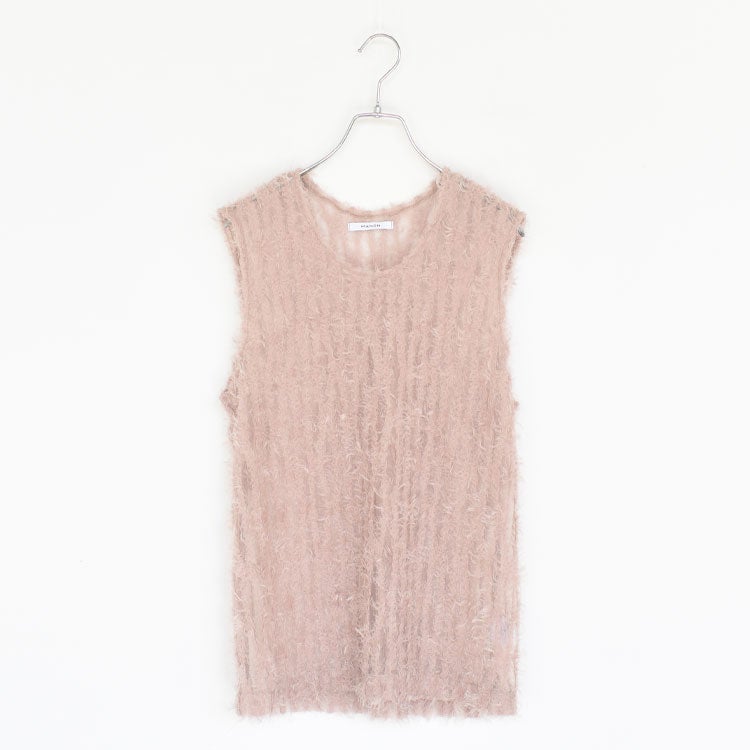 FEATHER TULLE NO SLEEVE BLOUSE フェザーチュールノースリーブブラウス