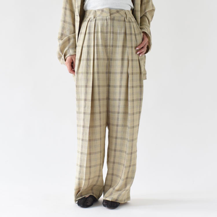 Check Daubletuck Pants チェックダブルタックパンツ