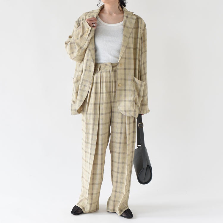 Check Daubletuck Pants チェックダブルタックパンツ