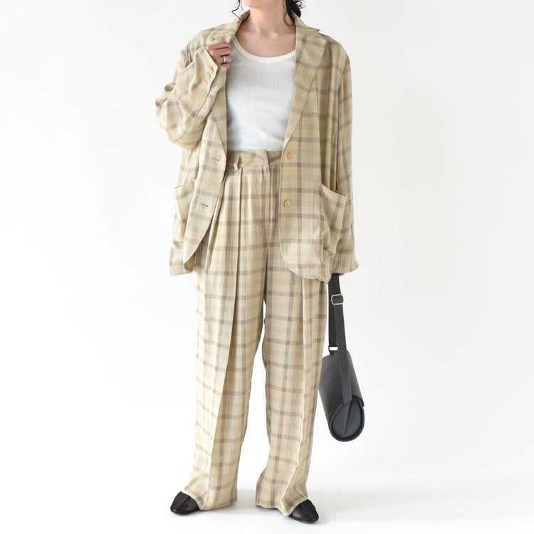 Check Daubletuck Pants チェックダブルタックパンツ