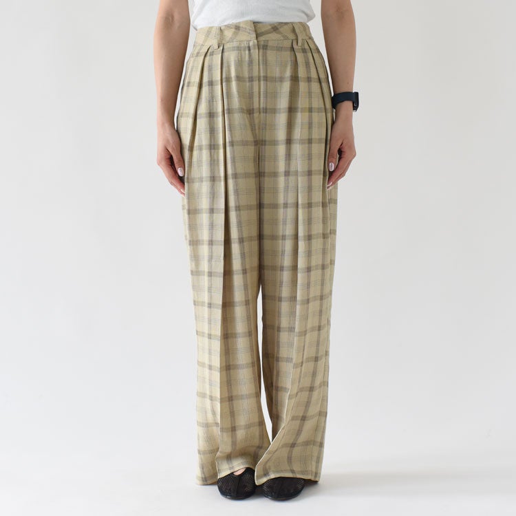 Check Daubletuck Pants チェックダブルタックパンツ