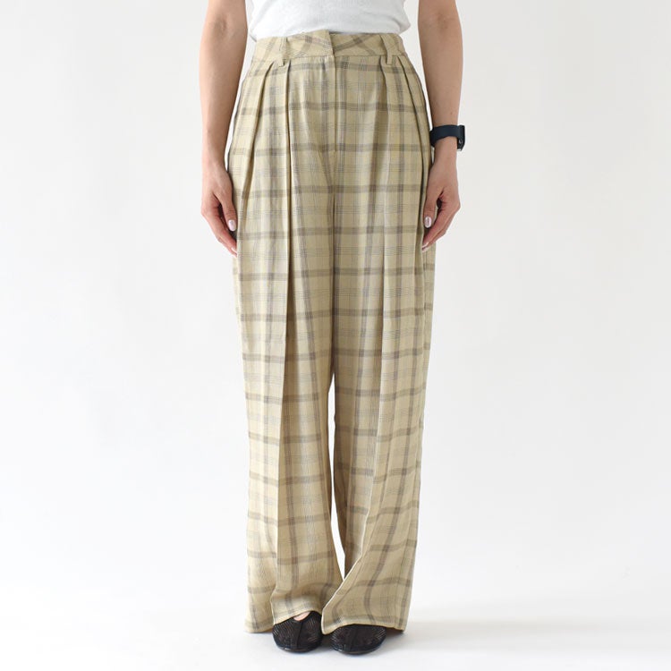 Check Daubletuck Pants チェックダブルタックパンツ