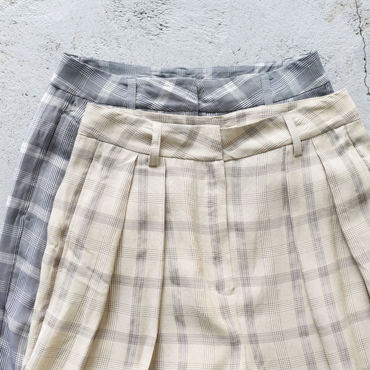 Check Daubletuck Pants チェックダブルタックパンツ