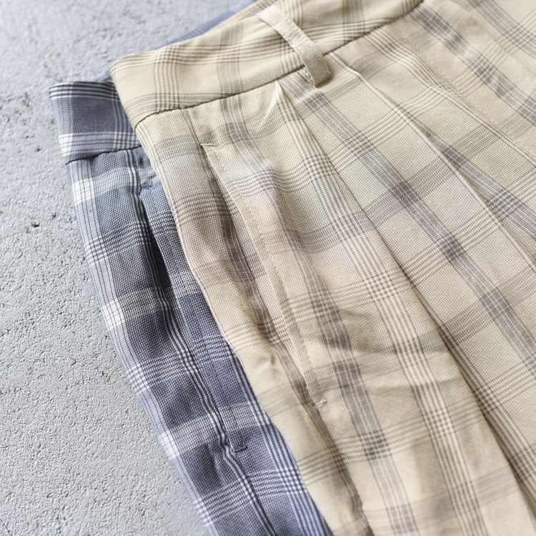 SALE 20％OFF】Check Daubletuck Pants チェックダブルタックパンツ