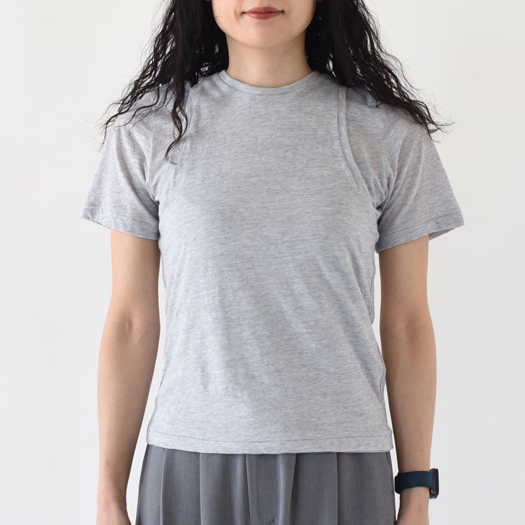 FINE SLUB YARN LAYERED TOP レイヤードトップ