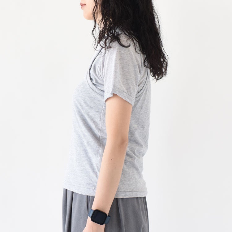 FINE SLUB YARN LAYERED TOP レイヤードトップ