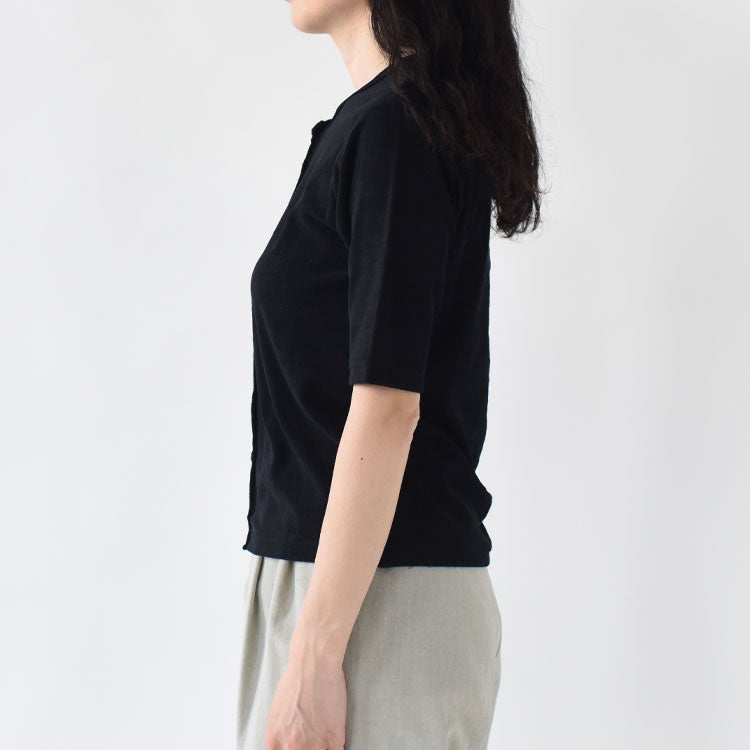 SALE 10％OFF】PILE HALF SLEEVE CARDIGAN パイルハーフスリーブ