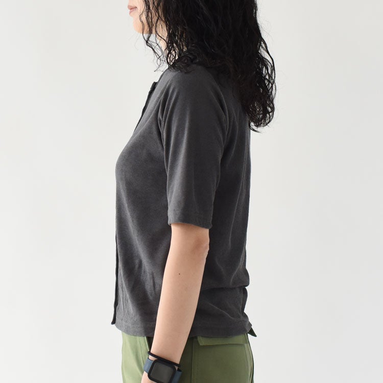 PILE HALF SLEEVE CARDIGAN　パイルハーフスリーブカーディガン