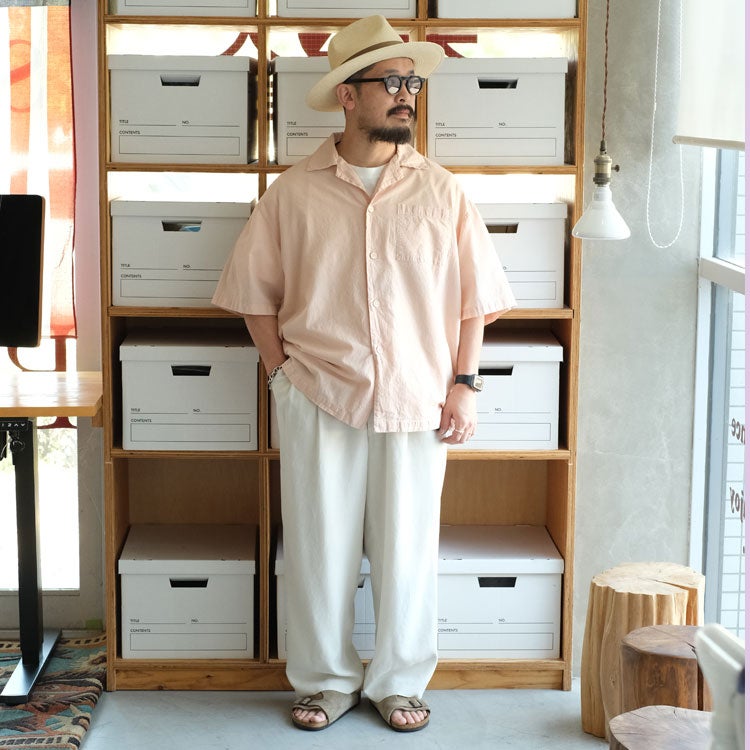 UNEVEN OPEN COLLAR S/S SH アンイーヴンオープンカラーショートスリーブシャツ