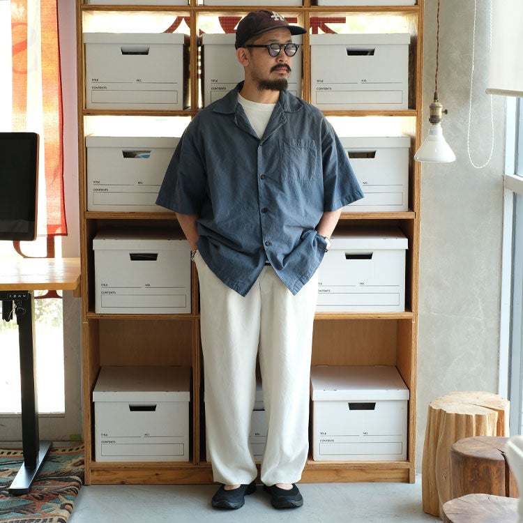 UNEVEN OPEN COLLAR S/S SH アンイーヴンオープンカラーショートスリーブシャツ