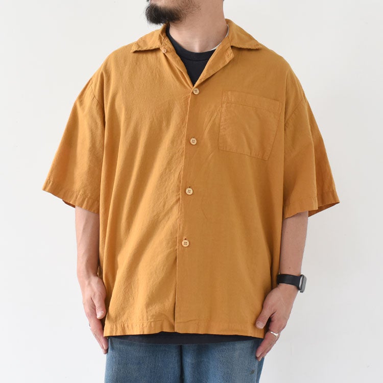 UNEVEN OPEN COLLAR S/S SH アンイーヴンオープンカラーショートスリーブシャツ