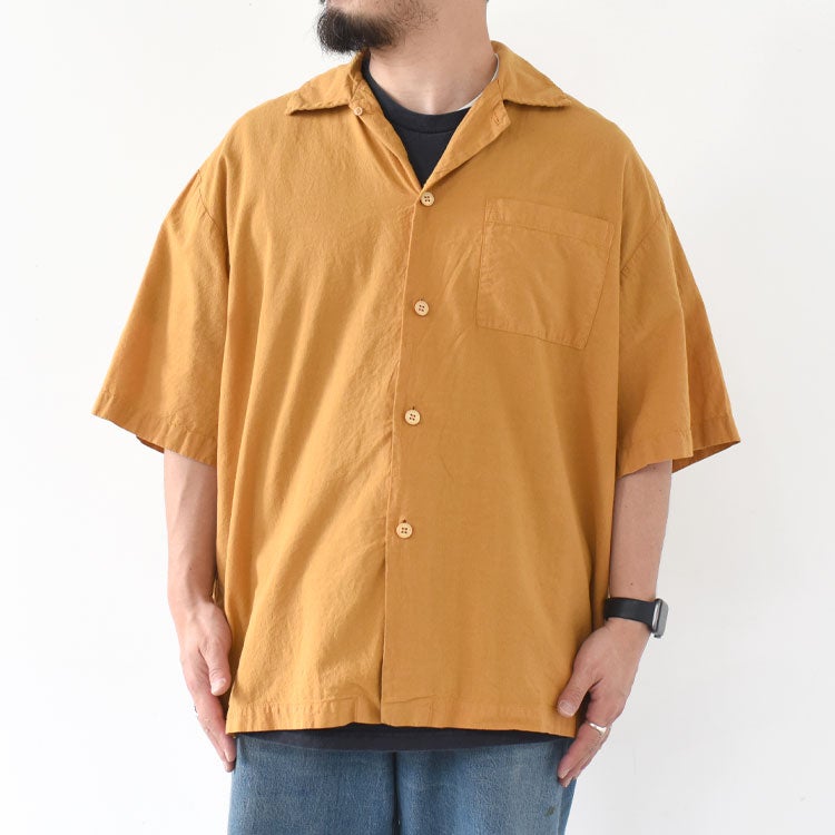 UNEVEN OPEN COLLAR S/S SH アンイーヴンオープンカラーショートスリーブシャツ