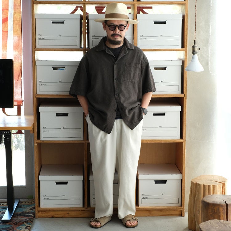 NATURAL HEMP OPEN COLLAR SH ナチュラルヘンプオープンカラーシャツ