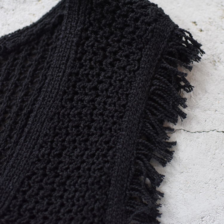 トップス anuke Fringe Knit Tanktop BLACK SALE 30％OFF】Fringe Knit Tanktop フリンジニットタンクトップ