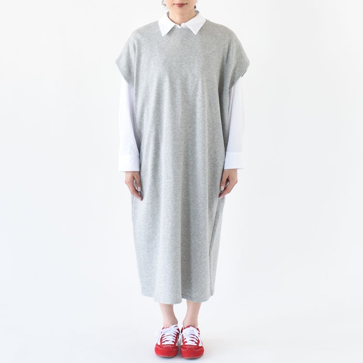 fleece N/S long OP フリースノースリーブロングワンピース