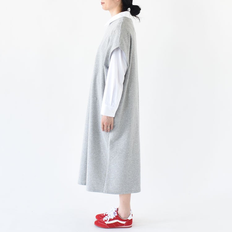 fleece N/S long OP フリースノースリーブロングワンピース