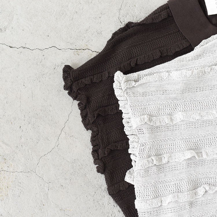 frill lace knit polo フリルレースニットポロ