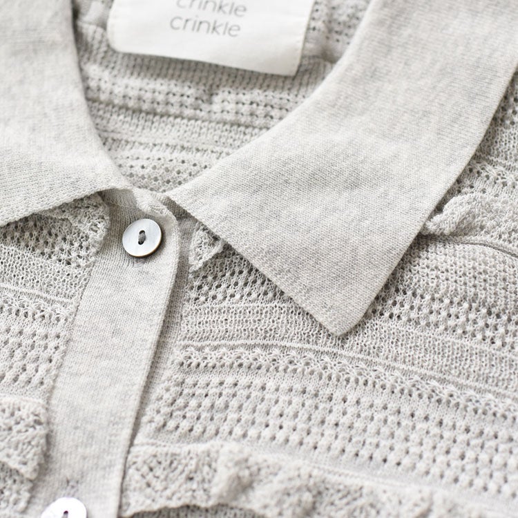 frill lace knit polo フリルレースニットポロ