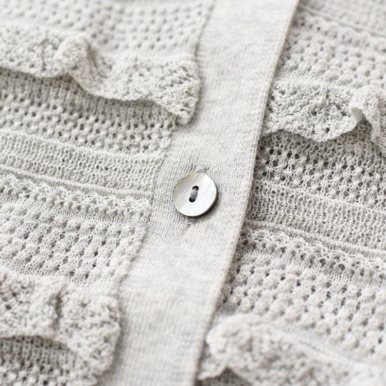 frill lace knit polo フリルレースニットポロ