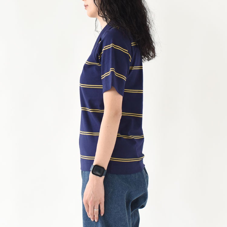 row neck border polo ローネックボーダーポロ
