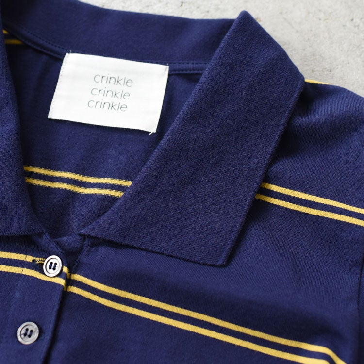 row neck border polo ローネックボーダーポロ