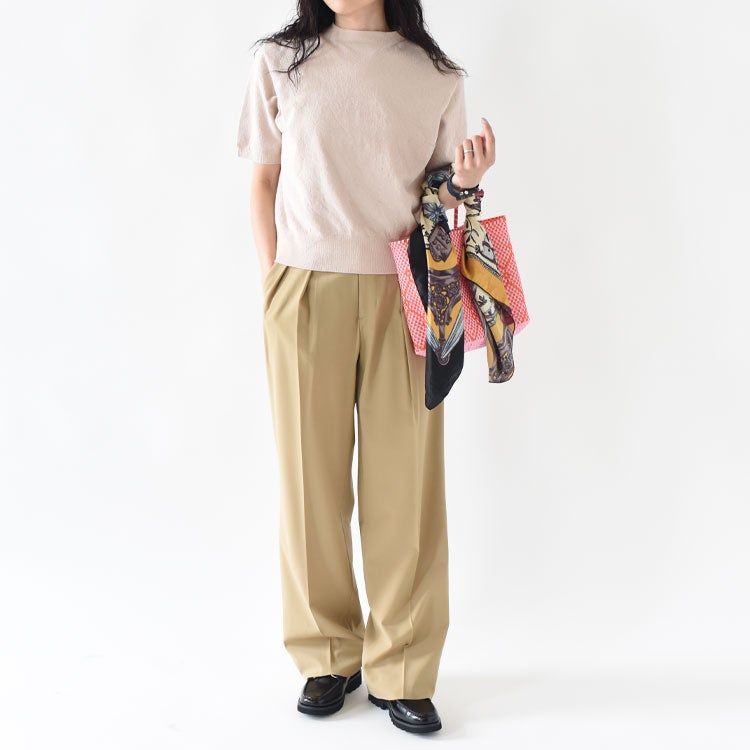 SALE 10％OFF】STRETCH ORGANIC COTTON BOTTLE-NECK P/O ストレッチ