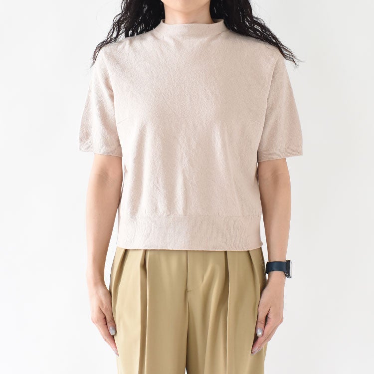 STRETCH ORGANIC COTTON BOTTLE-NECK P/O ストレッチ オーガニックコットン ボトルネックプルオーバー