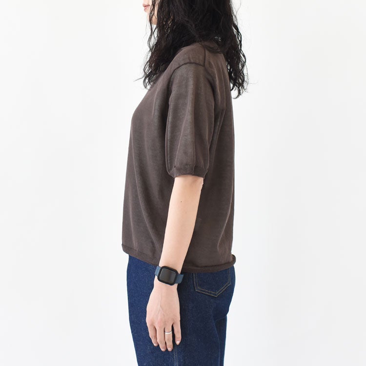 HIGH-TWISTED COTTON SHEER KNIT LAYERED P/O ハイツイストコットン シアーニット レイヤードプルオーバー