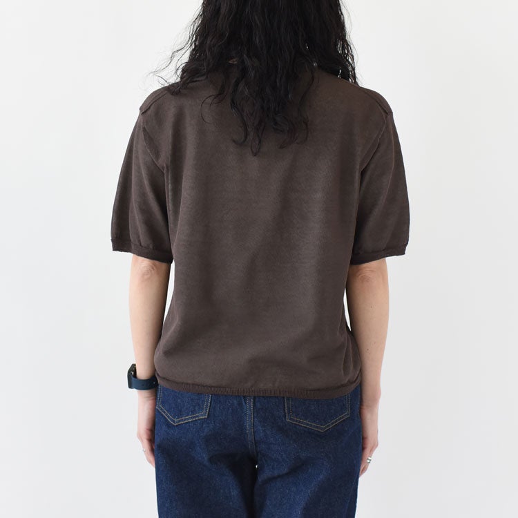 HIGH-TWISTED COTTON SHEER KNIT LAYERED P/O ハイツイストコットン シアーニット レイヤードプルオーバー