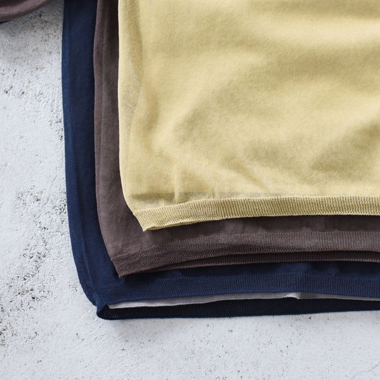 HIGH-TWISTED COTTON SHEER KNIT LAYERED P/O ハイツイストコットン シアーニット レイヤードプルオーバー