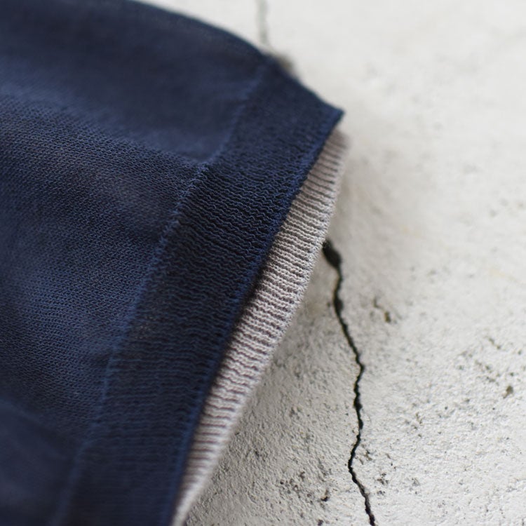 HIGH-TWISTED COTTON SHEER KNIT LAYERED P/O ハイツイストコットン シアーニット レイヤードプルオーバー